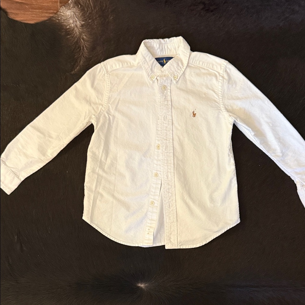 Ralph Lauren Cream Kids Button Down Shirt